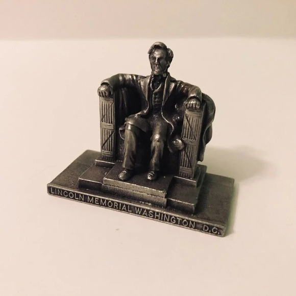 Vtg Lincoln Memorial Pewter Souvenir Figurine Paperweight Washington DC WAPW - Picture 10 of 12